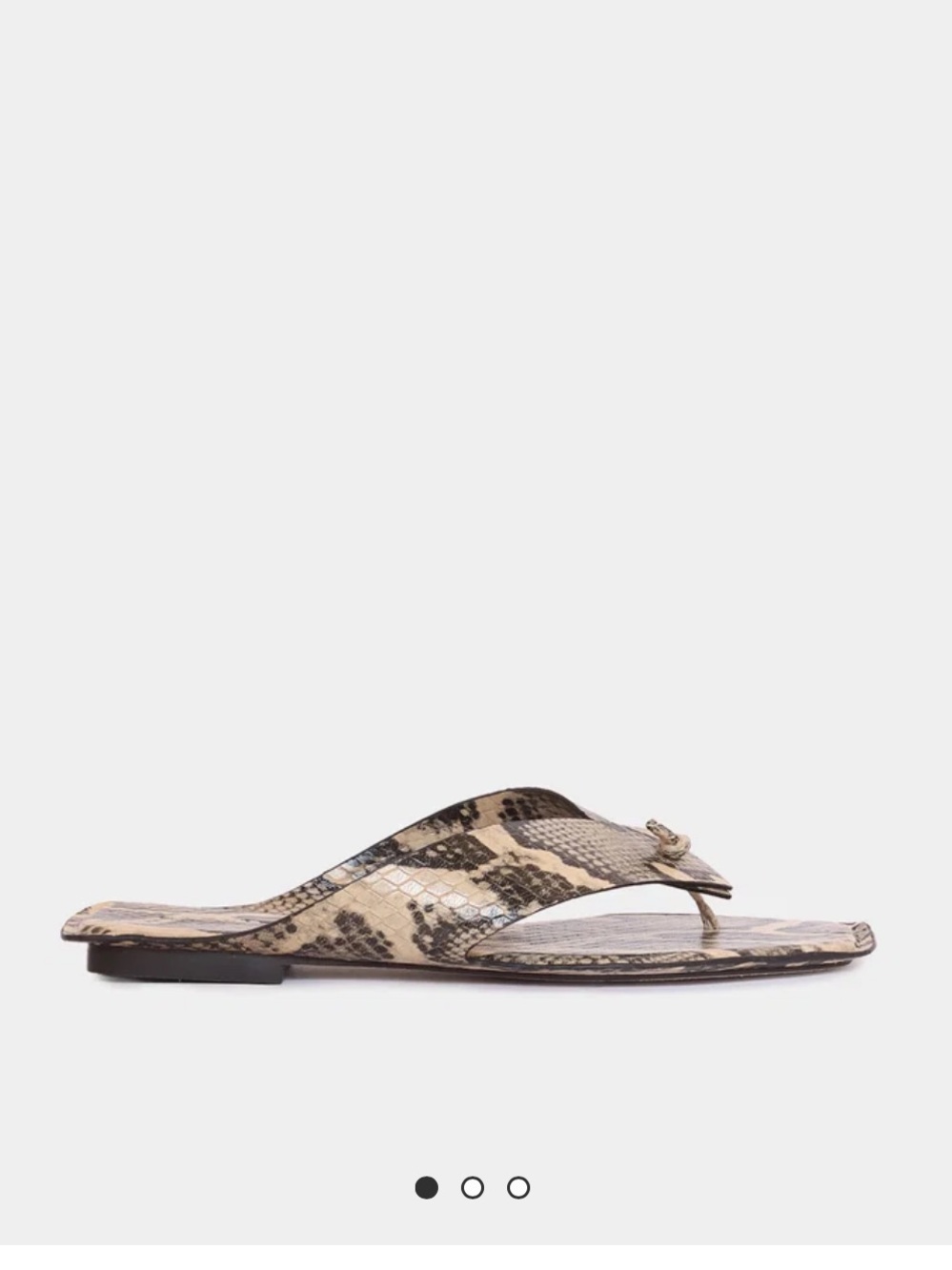 Maguire Olvera Snake-Print Thong Sandals in Beige
